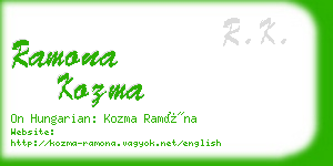 ramona kozma business card